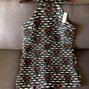 Anthropologie never-worn fun print halter dress